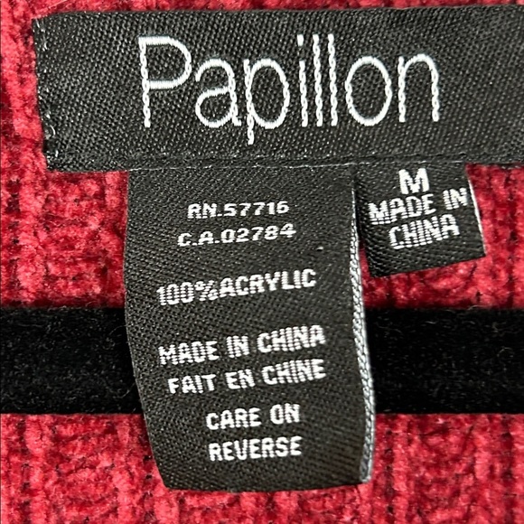 Papillon Academia Textured Knit 3/4 Sleeve Sweater Dress Medium Red Pockets - Picture 8 of 15